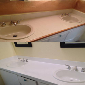 Bathroom Sink Reglazing Before-After Houston